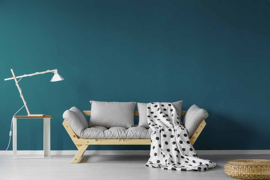 gray teal living room
