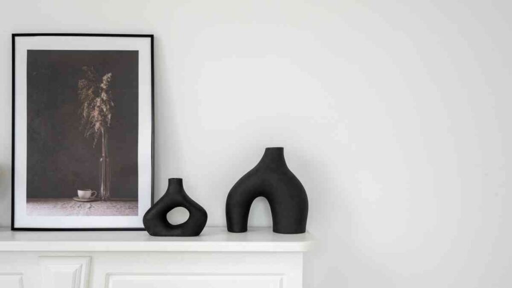 Modern Art on a Fireplace Mantel