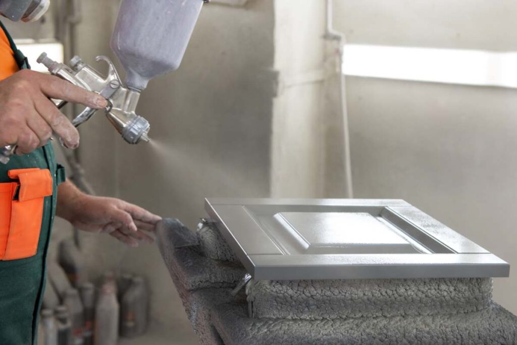 Spray Painting a Cabinet