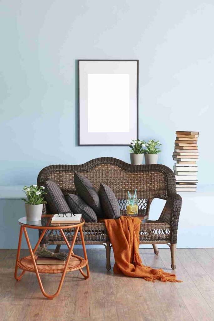 Painted wicker chair