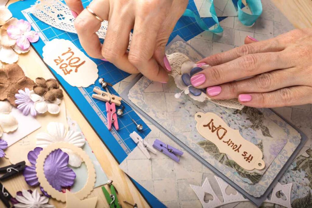 Scrapbook background with tools
