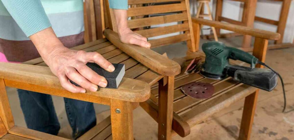 Sanding outdoor wood chairs