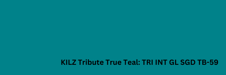 Paint chip of KILZ True Teal