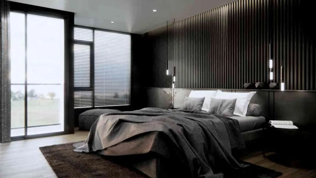 Dark paint colors for bedroom with dark furniture