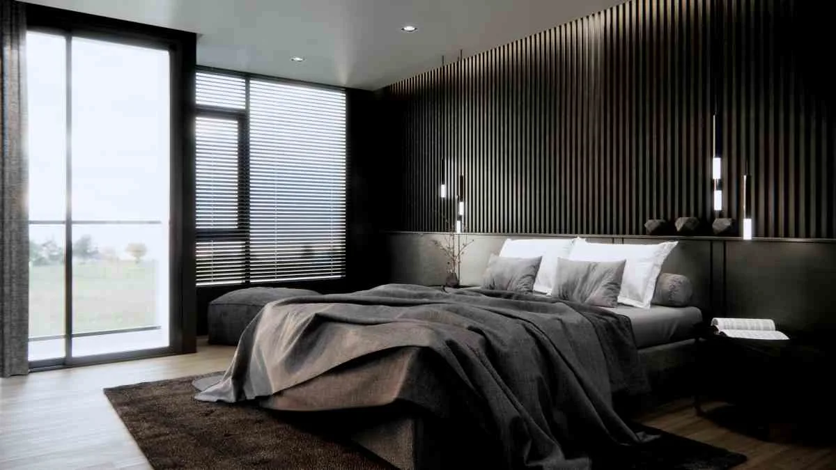 Dark paint colors for bedroom with dark furniture