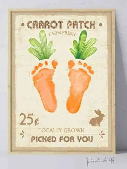 Baby feet carrot Easter craft