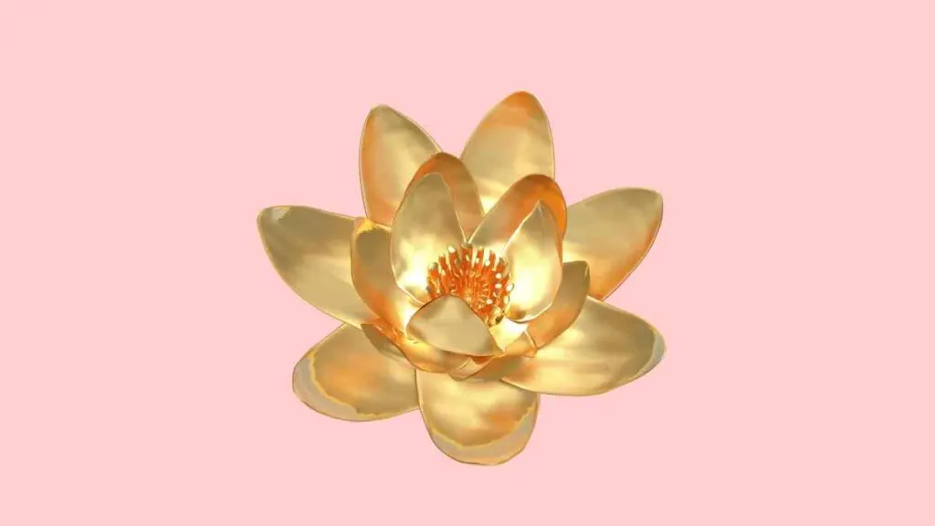 Lotus flower made from plastic spoons painted gold