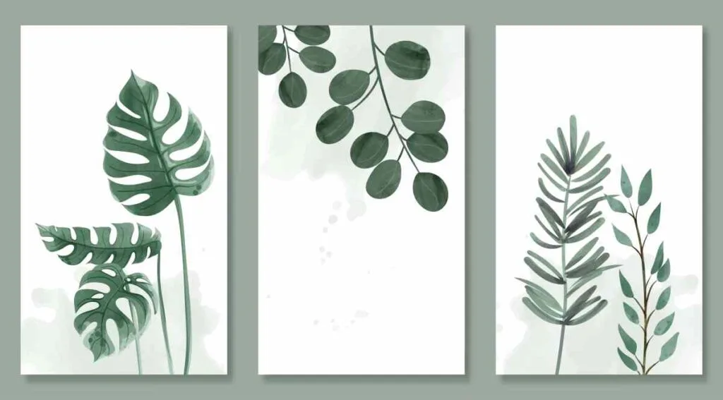 Set of three watercolor botanical prints