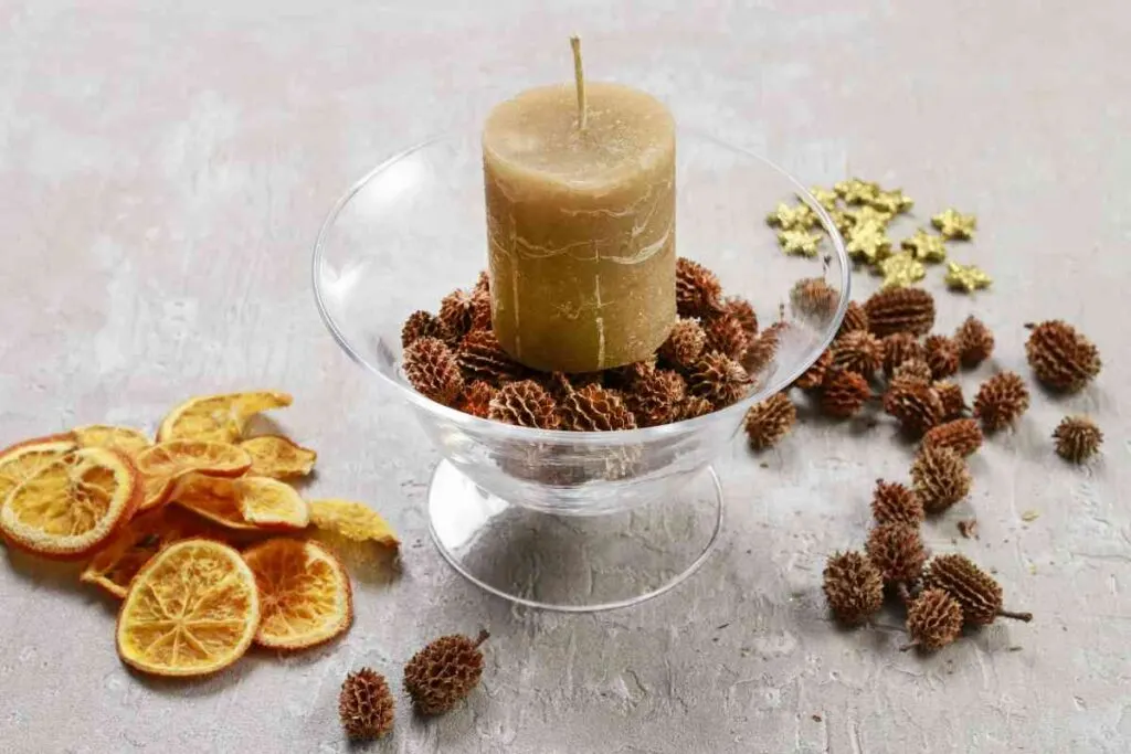 Candle holder made from a pedestal bowl