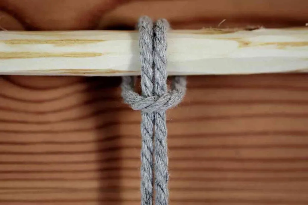 Macrame Larks Head Knot on a dowl