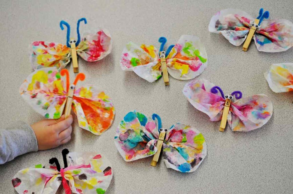Butterflies made out of coffee filters