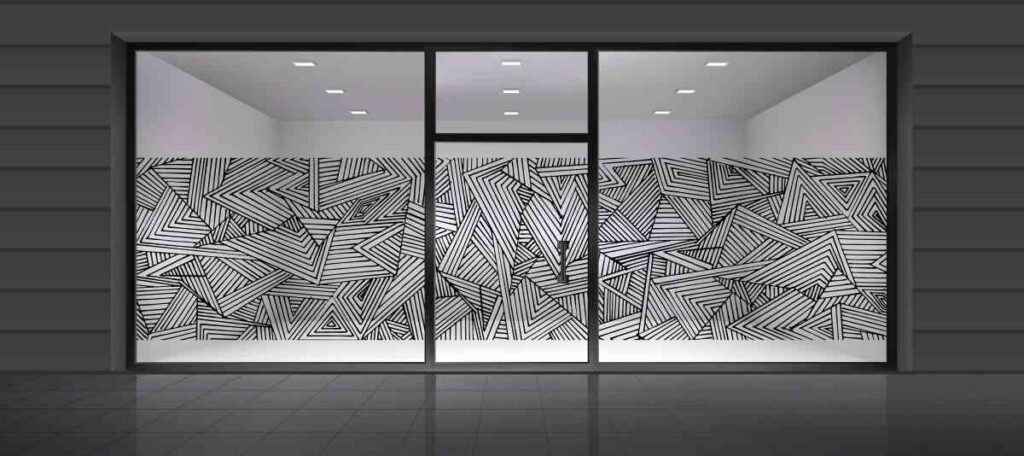 Wall mural with abstract lines