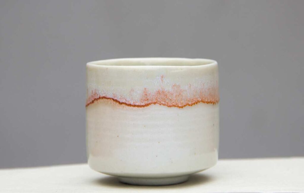 Piece of pottery with a marble-look glaze