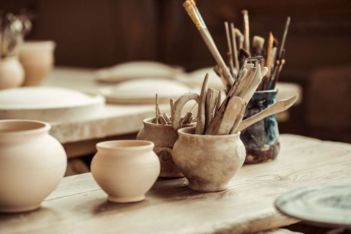 Pottery tools stored in pieces of pottery