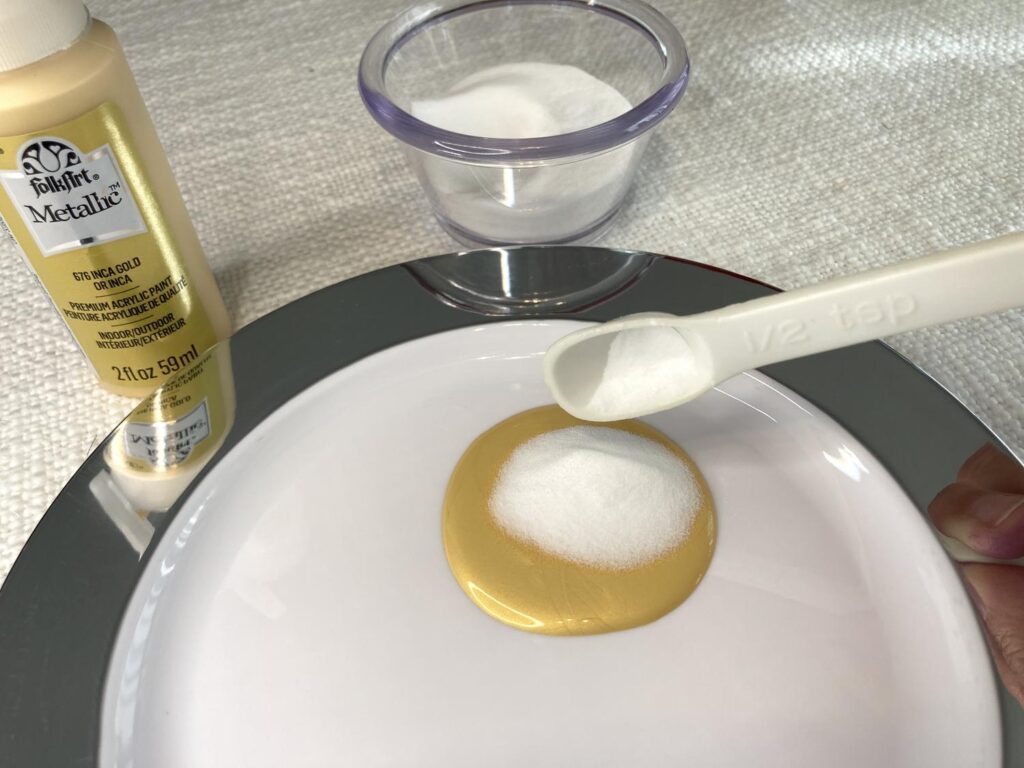 Adding baking soda to paint for a textured paint