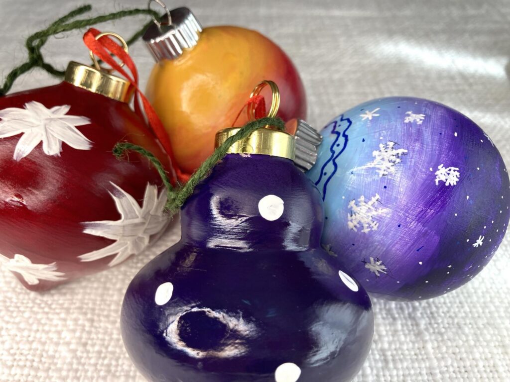 Hand painted ornaments for Christmas