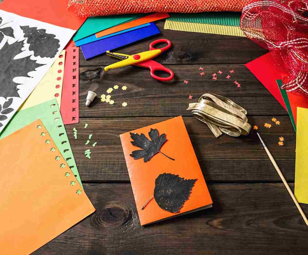 Photo showing Thanksgiving craft supplies