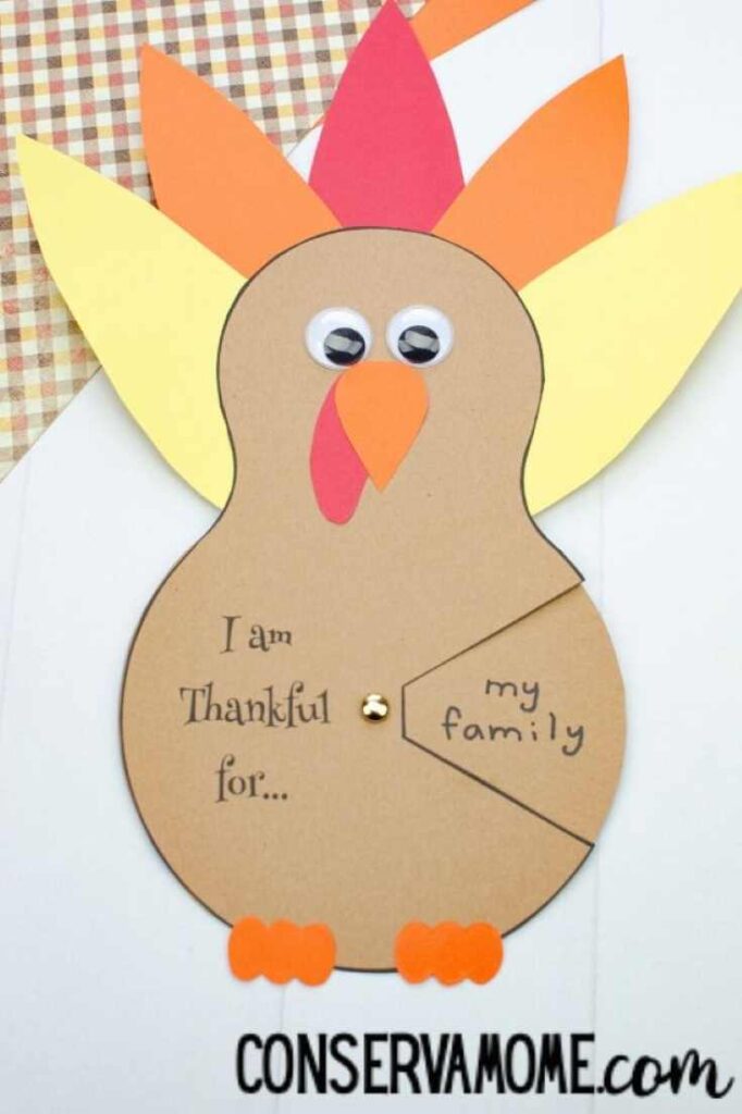 Turkey spinner Thanksgiving craft