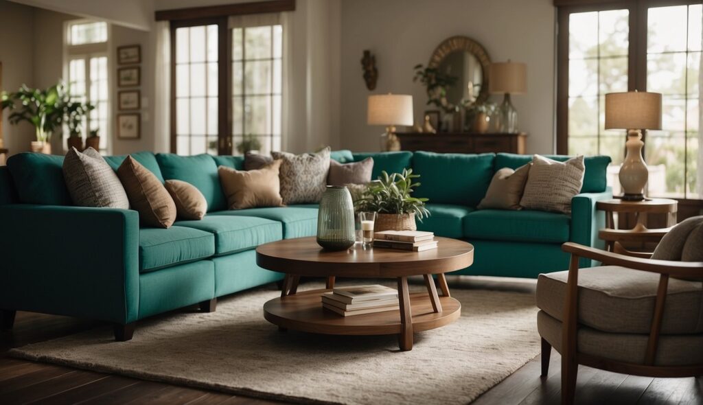 Teal and Brown Living Room Decor A Guide to Harmonious Design • That